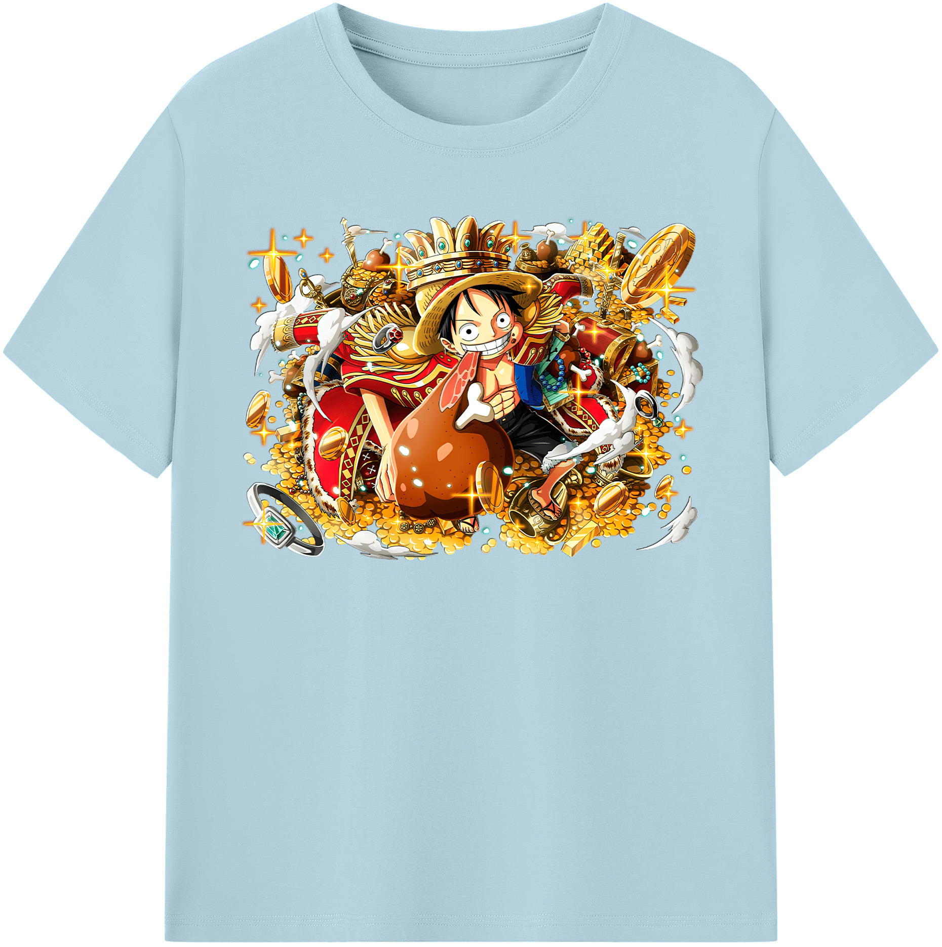 ワンピース モンキー・D・ルフィ ONE PIECE Monkey D. Luffy 綿100％半袖Tシャツ（フロントプリント）